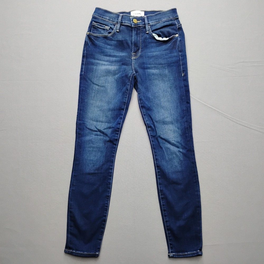 FRAME Le Skinny de Jeanne Crop Womens Jeans Size 26 Lakewood Blue LSJC214